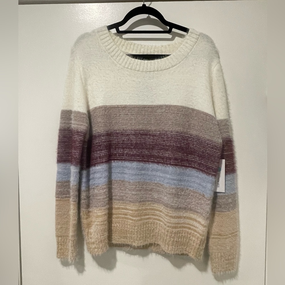 Formosa Color Block Fuzzy Pullover